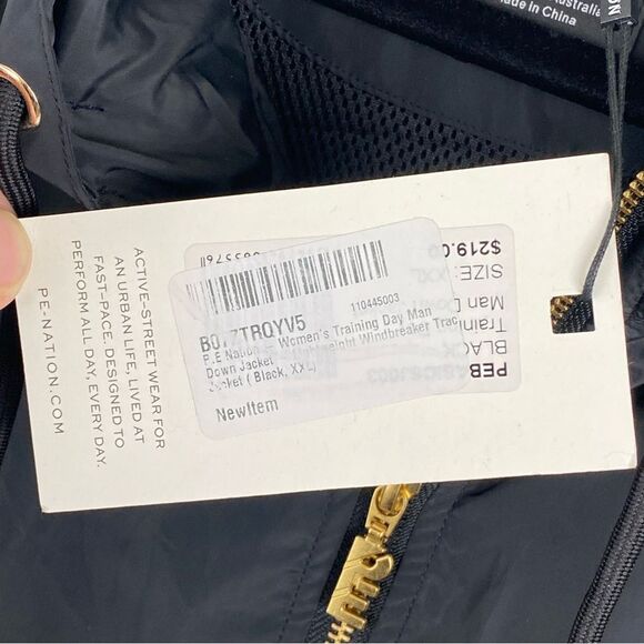 PE Nation Training Day Man Down Jacket Black Sz XXL Lightweight Travel Gym NWT - Picture 12 of 16